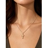 U7 Cross Necklace for Women 18″-20″(5.Medium Cross-14K Gold Plated)