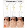 U7 Cross Necklace for Women 18″-20″(5.Medium Cross-14K Gold Plated)