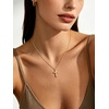 U7 Cross Necklace for Women 18″-20″(5.Medium Cross-14K Gold Plated)