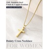 U7 Cross Necklace for Women 18″-20″(5.Medium Cross-14K Gold Plated)