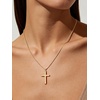 U7 Cross Necklace for Women 18″-20″(6.Large Cross-14K Gold Plated)
