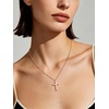 U7 Cross Necklace for Women 18″-20″(9.Large Cross-Rose Gold)