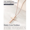 U7 Cross Necklace for Women 18″-20″(9.Large Cross-Rose Gold)
