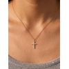 U7 Cross Necklace for Women,CZ Cross Pendant Necklace 18″+2″(Gold)
