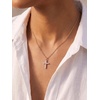 U7 Cross Necklace for Women,CZ Cross Pendant Necklace 18″+2″(Rose Gold)