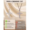 U7 Cross Necklace for Women,CZ Cross Pendant Necklace 18″+2″(Rose Gold)