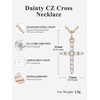 U7 Cross Necklace for Women,CZ Cross Pendant Necklace 18″+2″(Rose Gold)