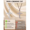 U7 Cross Necklace for Women,CZ Cross Pendant Necklace 18″+2″(Silver)