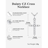 U7 Cross Necklace for Women,CZ Cross Pendant Necklace 18″+2″(Silver)