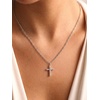 U7 Cross Necklace for Women,CZ Cross Pendant Necklace 18″+2″(Silver)