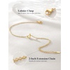 U7 Initial Heart Bracelet for Women, Personalized Letter Chain Bracelets(Gold-Initial)