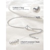 U7 Initial Heart Bracelet for Women, Personalized Letter Chain Bracelets(Silver-Initial)