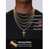 U7 Crucifix Cross Necklace for Men,with 18″-26″ Chain(01.Gold)