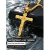 U7 Crucifix Cross Necklace for Men,with 18″-26″ Chain(01.Gold)