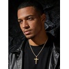 U7 Crucifix Cross Necklace for Men,with 18″-26″ Chain(01.Gold)