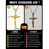 U7 Crucifix Cross Necklace for Men,with 18″-26″ Chain(02.Silver)