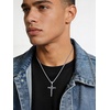 U7 Crucifix Cross Necklace for Men,with 18″-26″ Chain(02.Silver)