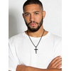 U7 Crucifix Cross Necklace for Men,with 18″-26″ Chain(03.Black)