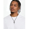 U7 Crucifix Cross Necklace for Men,with 18″-26″ Chain(03.Black)