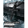 U7 Crucifix Cross Necklace for Men,with 18″-26″ Chain(03.Black)