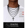 U7 Crucifix Cross Necklace for Men,with 18″-26″ Chain(03.Black)