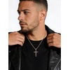 U7 Crucifix Cross Necklace for Men,with 18″-26″ Chain(04.Rose Gold)