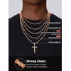 U7 Crucifix Cross Necklace for Men,with 18″-26″ Chain(04.Rose Gold)